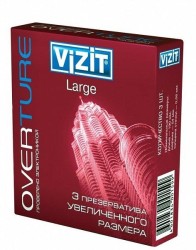 Презервативы Vizit увертюра увеличенного размера 3 шт.